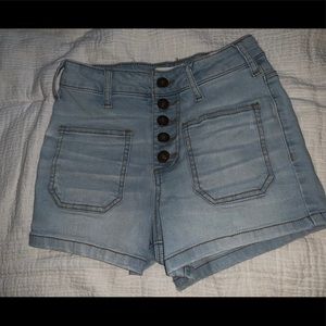 Denim high waisted shorts